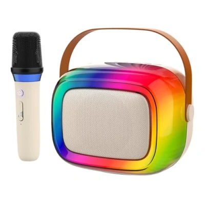 Imagen de GUYUCOM Karaoke per Bambini con 1 Microfono Bambini, 5 Modalità di Illuminazione RGB, Bluetooth è Compatibile Una Varietà Dispositivi, Adatto a 4, 5, 6, 7, 8, 9, 10 Anni