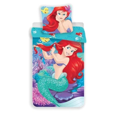 Imagen de Juego de cama Ariel La Sirenita, 100% algodón, funda nórdica 140 x 200 cm + almohada 65