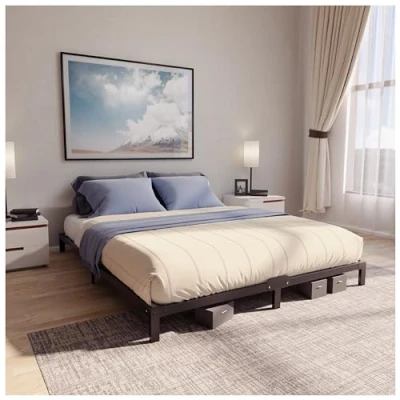 Imagen de Dreamzie Cama de Matrimonio Metal con Somier 160x200 Patas Altura 25 cm Base Resistente Montaje Sencillo