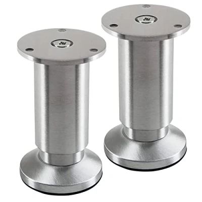 Imagen de SOTECH 2 pies de Mueble Terra Altura 100 mm Aluminio Cepillado Regulables en hasta máx. 15 mm, cargables 250 kg/por pie