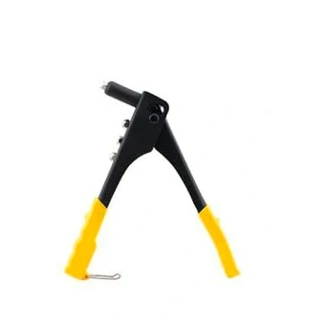 Imagen de Pistola de Remachadora manual con Remaches 4 tamaños,Herramienta profesional para Bricolaje, 9,5pulgadas,24cm largo. Negro y amarillo