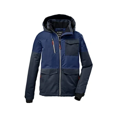Imagen de Killtec Boy&#039;s Chaqueta funcional/chaqueta al aire libre con capucha y protector de nieve KOW 29 BYS SKI JCKT, azul marino, 164, 37214 000