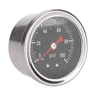 Imagen de 1 * Medidor de presión combustible Duokon 0 100 PSI/bar universal regulador para automóviles combustible/aceite llenado líquido