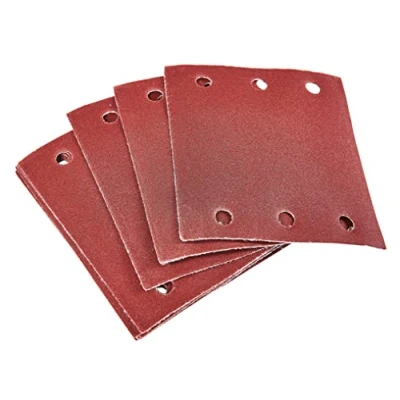 Imagen de Amtech V4055 P240 Hojas cuadradas de gancho y bucle, juego 10 piezas, papel lija 110 mm x 100 mm, 240 V, transparente,