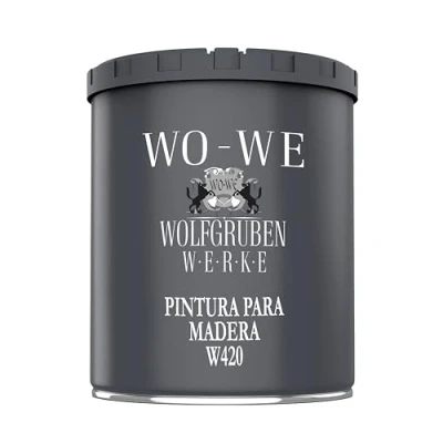 Imagen de WO WE Pintura de madera W420 Esmalte para Muebles Puertas al Agua Gris luminoso 750ml