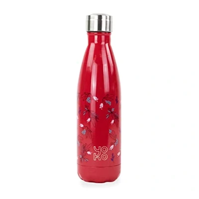 Imagen de YOKO DESIGN Estampada Botella isotérmica, Acero Inoxidable, Primavera Frambuesa, 6 cm
