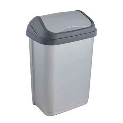 Imagen de Keeeper Cubo de basura Swantje con tapa basculante, 10 L, plata clara