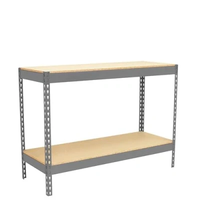 Imagen de Simon Rack Banco de Trabajo Taller, Mesa Carga Máxima 400 kg, 900x1200x600 mm, Bricolaje, 2 Alturas, Gris/Madera BT BASIC
