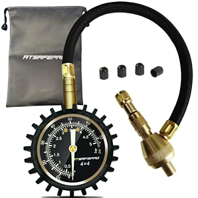 Imagen de ATsafepro manómetro presión neumáticos,2 en 1 profesional desinflador de ruedas 4x4,Mandril especial 75 psi,Para 4x4 accesorios todoterreno