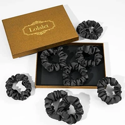 Imagen de Lolalet 8 Scrunchies para Pelo, Coleteros Suaves Cabello Goma de Pelo Lazos Elásticos Colores Mujer y Chica B