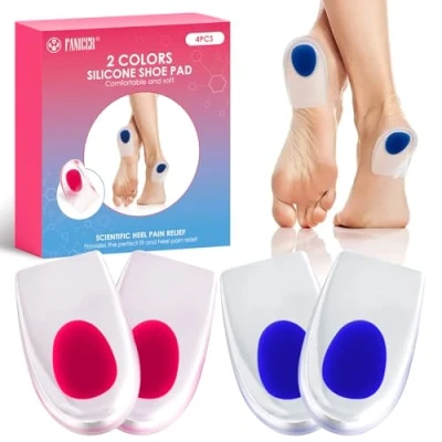 Imagen de 2 Pares Taloneras de Gel,Taloneras Silicona,Almohadillas Gel Para Talones Mujer Hombres,Aliviar el Dolor Suave Almohadillas Talone(EU 35 38)