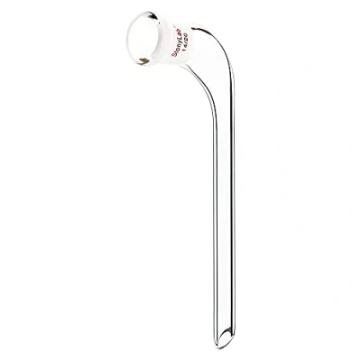 Imagen de stonylab Adaptador de Destilación en Ángulo 105 Grados, Doblado Vidrio Borosilicato con Junta 14/20 y Tubo Goteo Cónico 100mm para Suministro Laboratorio