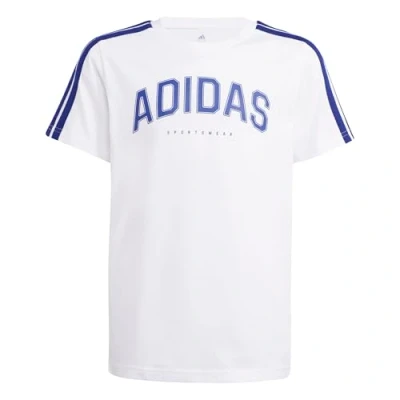Imagen de adidas Performance Colleg TEE Junior Unisex Camiseta estampada para niños, Talla: 7 8a, White