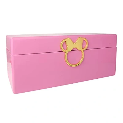 Imagen de PEERS HARDY Disney VX700653L Joyero de Madera Maciza lacada con Cierre Dorado Minnie Mouse Merchadising, Monocromo, Color Pink (VX700653L.PH)