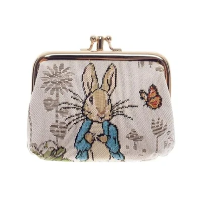 Imagen de Signare Beatrix Potter Monedero con marco de tapiz Peter Rabbit 11 cm ancho x 9 alto 5 profundidad Tela ecológica Doble cierre y dos compartimentos Etiqueta la marca