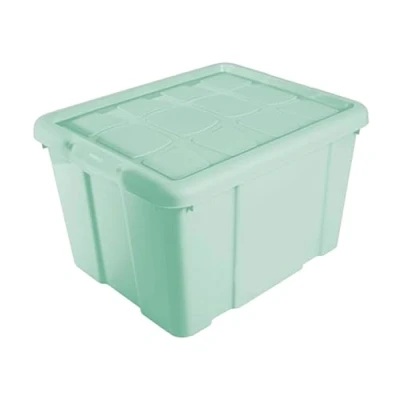 Imagen de AC Caja de Almacenamiento Fabricado en plástico Contenedor para almacenar Juguetes, Libros, Ropa, Mantas N.º 2 (Verde) 25,6 x 42,2 35 cm 25 Litros