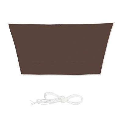 Imagen de Relaxdays Toldo Vela Trapezoidal, Impermeable, Protección Rayos UV, con Cuerdas para tensar, 3x4x2x2 m, Marrón