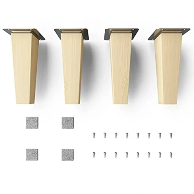 Imagen de patas para muebles de madera sossai® Clif Square Naturaleza (sin tratar) Altura: 15 cm HMF3 cuadrado, cónico (versión recta) material: maciza (haya) sillas, mesas, armarios.