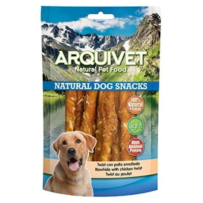 Imagen de Arquivet, Twist con pollo enrollado, Natural Dog Snacks, Snacks perros, 13 cm, 100 g
