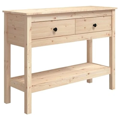 Imagen de vidaXL Mesa Consola Tocador Maquillaje Muebles Almacenaje Baño Salón Sala Cuarto Adorno Decoración Entrada Aseo Madera Maciza de Pino