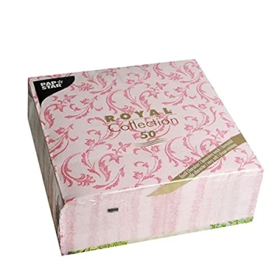 Imagen de PAPSTAR 85002 Royal Collection Juego de 50 servilletas (Pliegue 1/4, 40 x cm), Color Fucsia