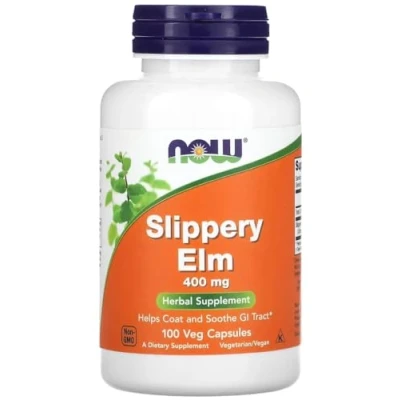 Imagen de Now Foods Slippery Elm 400mg Corteza de Olmo Resbaladizo Apoya la digestión saludable y calma el estómago 100 Cápsulas