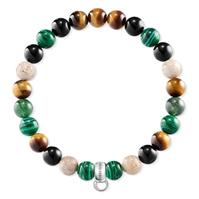 Imagen de Thomas Sabo Pulsera con dijes Marrón/Verde/Blanco Plata de ley 925 X0217 947 7 L18.5