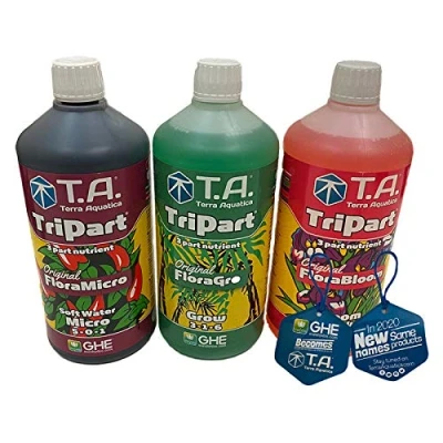 Imagen de GHE Terra Aquatica Tripart 3 x 1 litro solución completa de alimentación para plantas agua dulce