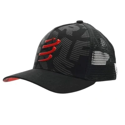 Imagen de COMPRESSPORT Trucker Cap Protección Solar Gorro con Malla Visera Ancha y Curva Ajustable Antes o después del Entrenamiento Talla única