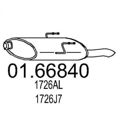 Imagen de MTS 01.66840 Silenciador trasero 620 PEUGEOT: 406 Berlina, Familiar