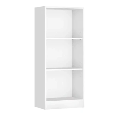 Imagen de VASAGLE Libros con 3 Compartimientos, Librería Regulables, Estante Blanco, Estantería de Archivo para Sala Estar, 40 x 24 93 cm (Largo Ancho Alto), 40L 93H