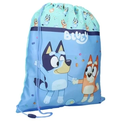 Imagen de Bolsa de gimnasio con diseño perro Bluey y Bingo Best Friends Fun Tamaño 44 x 36 cm Azul Multicolor, Claro Talla única