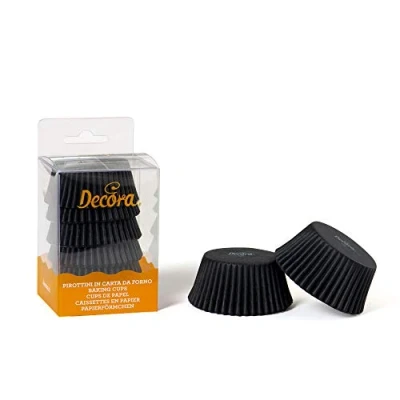 Imagen de DECORA, 0339642 Moldes para Muffins Negro, Muy Prácticos Hornear, Presentar y Regalar Muffins, Resistentes hasta 220C, En un Práctico Blister