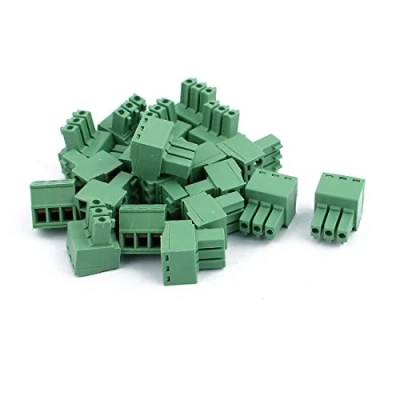 Imagen de sourcing map Conector de Bloque Terminales Tornillo PCB, 300V KF2EDGK, Paso 3,5mm, 3 Pines, 20 Piezas