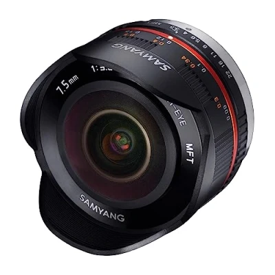 Imagen de Samyang 7,5/F 3,5 UMC Fish Eye MFT Objetivo fotográfico para Micro Cuatro Tercios, Negro