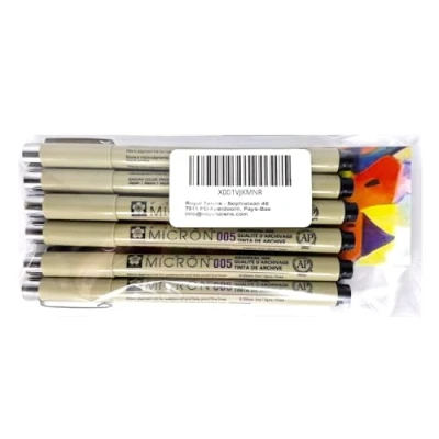 Imagen de Sakura PIGMA MICRON 003,003,003,005,005, 005, 6 unidades, color negro (Francia Import)