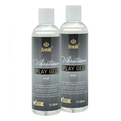 Imagen de Vibratissimo Play Gel Anal 2x250 ml I lubricante extra deslizante Geles a base de agua adecuado para juguetes silicona y condones látex lubricación