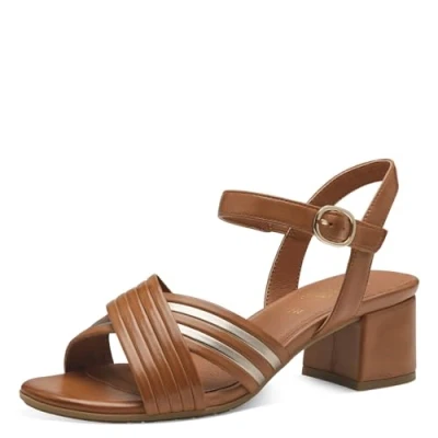 Imagen de Jana Softline 8 28366 42 391 Gold Sandalia con tacón Cómodo Calzado Diario múltiple Festivo Elegante, talón Mujer, Tan Dorado, 36 EU Ancho
