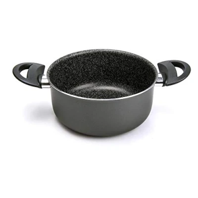 Imagen de Alluflon Tradizione Italia Cazuela con Asas, Superficie de Piedra, Revestimiento Antiadherente y Antirayaduras, Apta para el Lavavajillas, 16 cm