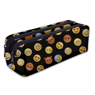 Imagen de Estuches plumier la tuba Estuche Lapices de gran capacidad Colores Para Niñas y Niño Emoji Black [107]