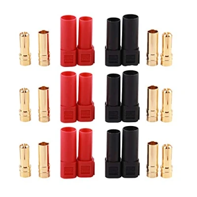 Imagen de Amass 6 Pares XT150 Adaptador de Conector Hembra Macho 6mm Oro Banana Bullet Conectores para RC Lipo batería ESC Motor