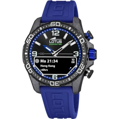 Imagen de LOTUS Reloj Hombre 20000/3 Connected D Caja de Fibra Carbono Negro Correa Caucho Azul