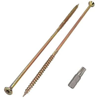 Imagen de SKIR&#039;CO (10 piezas) tornillos universales de acero chapado en zinc 6 x 240 mm, cabeza avellanada, torx, tipo 17, aglomerado