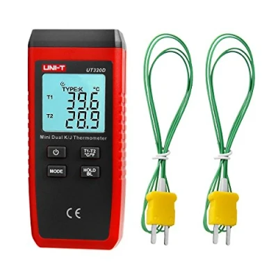 Imagen de ANRIS Uni T UT320D Doble Canal K/J Termómetro de Termopar Digital Medidor Temperatura Industrial Profesional con retroiluminación LCD