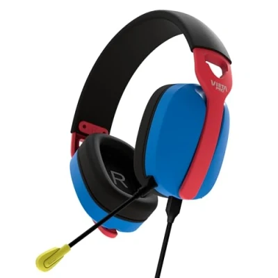 Imagen de Auriculares gaming Vieta Pro Pixel, Circumaurales, Con Cable, Ajustable, Función Mute, Azul, Rojo y Negro