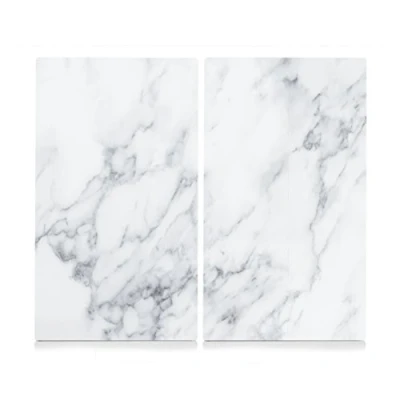 Imagen de Zeller 26312 Tabla para cortar de cristal, mármol blanco, 52 x 30 cm, 2 unidades