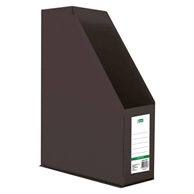 Imagen de D.RECT Organizador de plástico, revistero PVC, A4, 90mm separadores archivos color negro