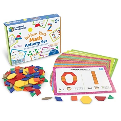 Imagen de Learning Resources Set de Actividades Bloques geométricos niños, Juegos didácticos, matemáticas Preescolar, Montessori, 144 Piezas, 5+ años, Multicolor, Medium (LER6135)