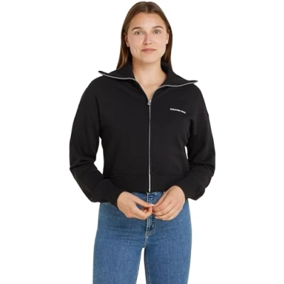 Imagen de Calvin Klein Jeans Sudadera con cremallera Mujer Diffused Monologo chaqueta, Negro, M