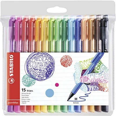 Imagen de Rotulador punta media STABILO pointMax Estuche con 15 colores